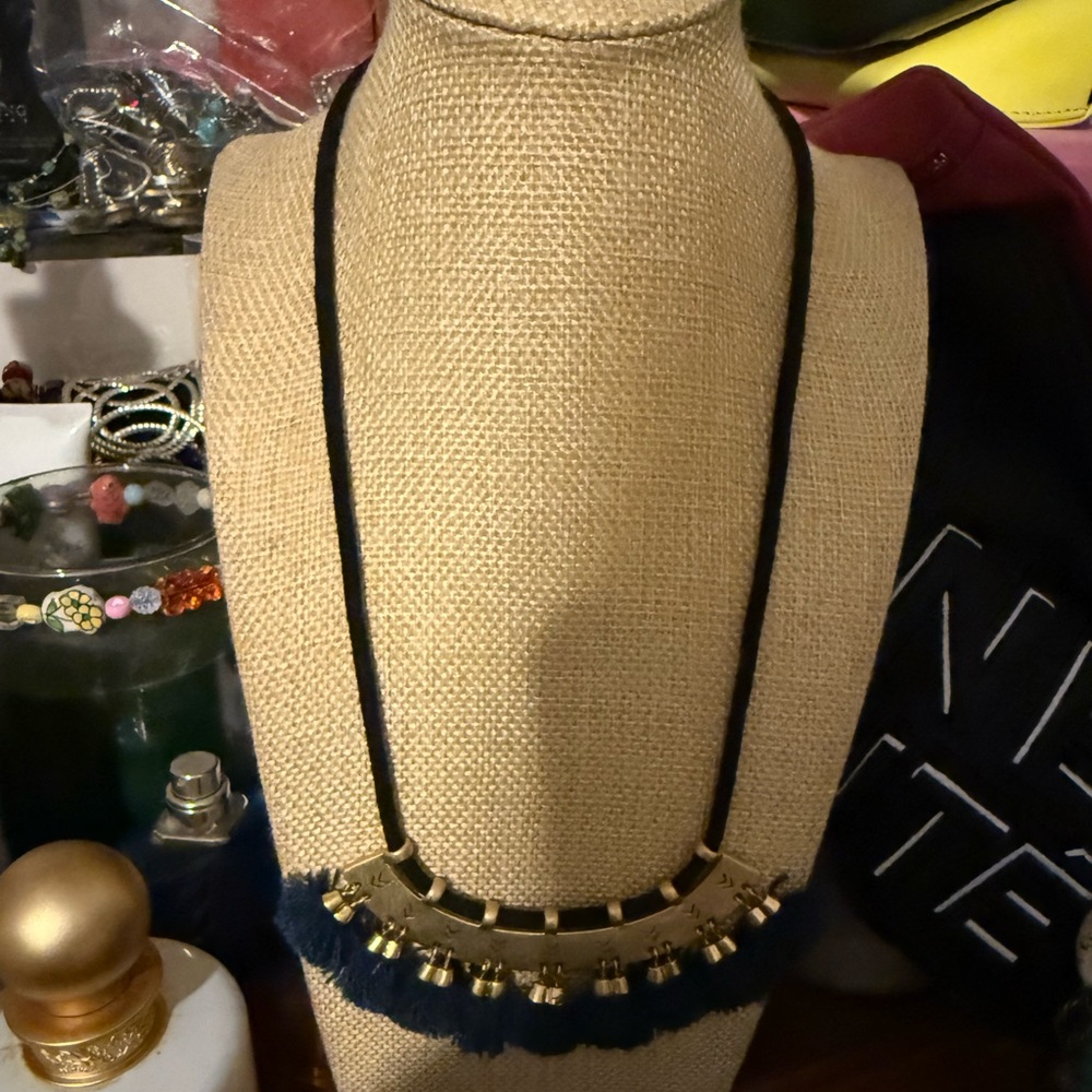 Madewell Elegant Gold and Blue Necklace